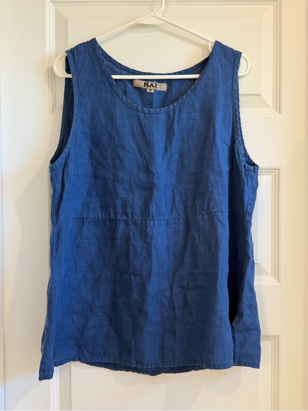FLAX 100% Linen Blue Sleeveless Tank Top